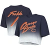 MAJESTIC MAJESTIC THREADS JUSTIN FIELDS NAVY/WHITE CHICAGO BEARS DIP-DYE PLAYER NAME & NUMBER CROP TOP