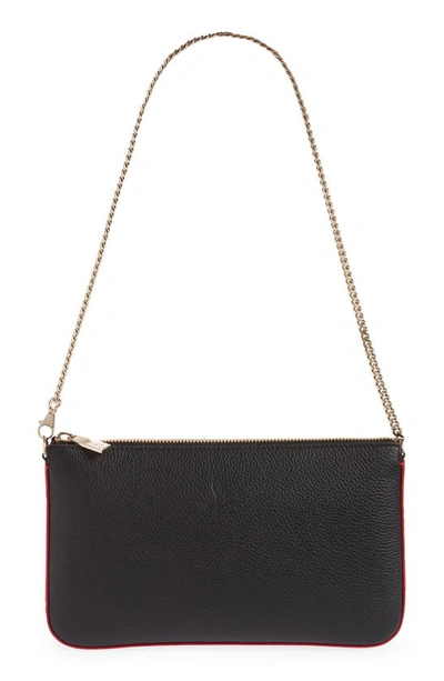 Christian Louboutin Loubila Pouch Chain Clutch Bag In Black/ Loubi