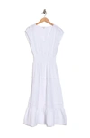 Maisie Gauze Smocked Midi Dress In White