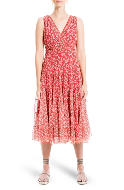 max studio v-neck sleeveless mesh midi dress V-Neck Sleeveless Mesh Midi Dress (Women)