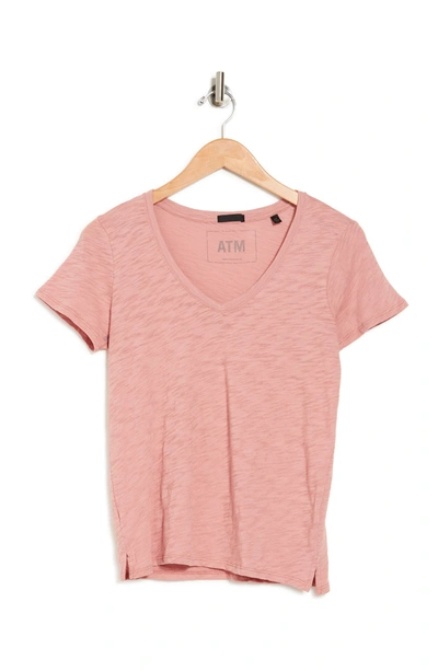 Atm Anthony Thomas Melillo Schoolboy V-neck T-shirt In Clay