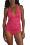 La Blanca Island Goddess Halter Tankini Top In Ginger