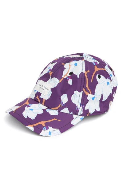 Rag & Bone Addison Graphic Print Baseball Cap In Purple
