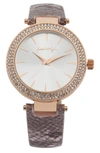 I TOUCH KENDALL + KYLIE 3-HAND QUARTZ SNAKESKIN PRINT LEATHER STRAP WATCH, 40MM