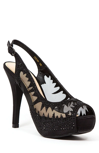 Lady Couture Dream Peep Toe Slingback Pump In Black