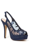 Lady Couture Dream Peep Toe Slingback Pump In Navy