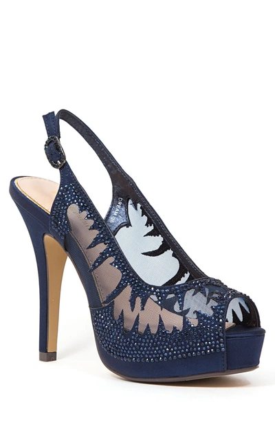 Lady Couture Dream Peep Toe Slingback Pump In Navy