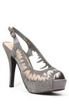 Lady Couture Dream Peep Toe Slingback Pump In Pewter
