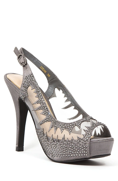 Lady Couture Dream Peep Toe Slingback Pump In Pewter