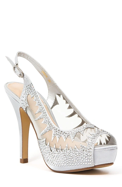 Lady Couture Dream Peep Toe Slingback Pump In Silver