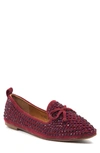 Chic By Lady Couture Sherry Embellished Bow Flat In Wine