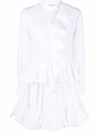 Alexander Mcqueen White Ruffle-detail Shirt Dress In White