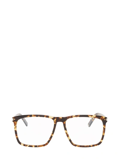 Saint Laurent Sl 435 Slim Yellow Havana Unisex Eyeglasses - Atterley