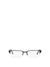 Versace 53mm Rectangle Optical Glasses In Matte Black