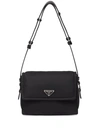 Prada Small Padded Re-nylon Shoulder Bag In Black