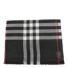 Burberry Wool And Silk Scarf With All-over Tartan Motif In Blue