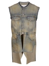 Maison Margiela Asymmetrical Distressed Denim Vest In 975