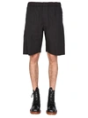 Alexander Mcqueen Men's Gabardine Bermuda Shorts In Nero