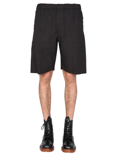 Alexander Mcqueen Gabardine Bermuda In Black