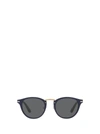 Persol Po3108s Typewriter Edition Round-frame Acetate Sunglasses In Blu