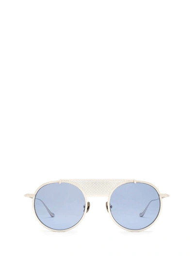 Matsuda Aviator-style Silver-tone Metal Sunglasses In White