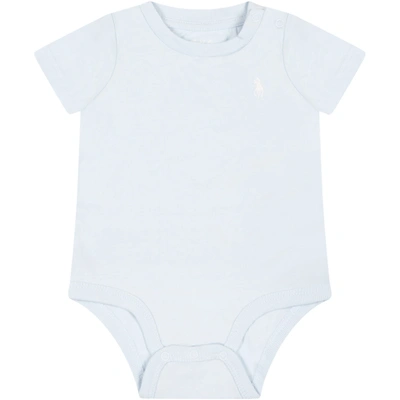 Polo Ralph Lauren Kids' Light-blue Body For Baby Boy With Pony Logo In Light Blue