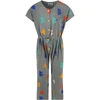 Bobo Choses Grey Overall For Kids With Prints In Grey