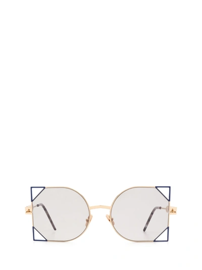 Soya Rania Shiny Gold Rose &amp; Shiny Navy Sunglasses