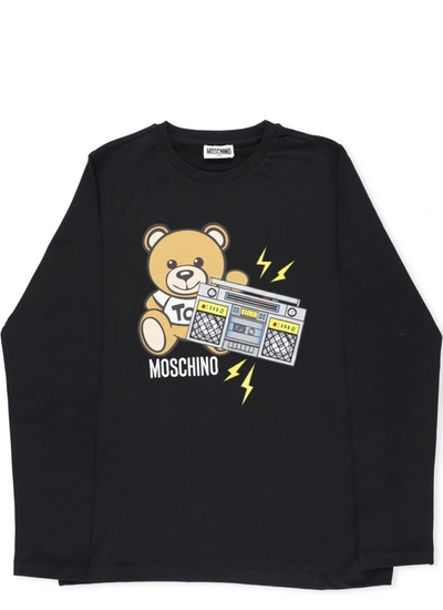 Moschino Kids' Teddy Bear Sweater In Nero/black