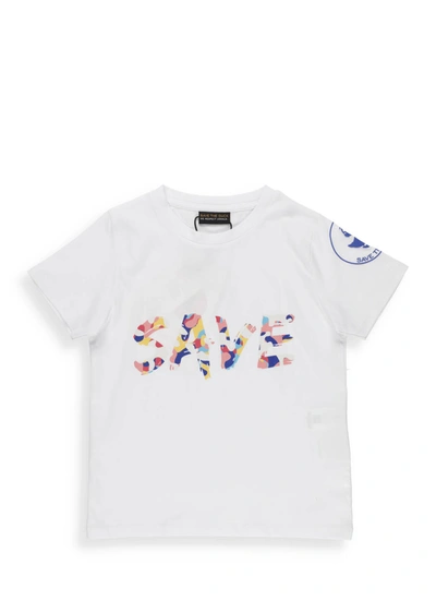 Save The Duck Kids' Logo T-shirt In Save Camu Multicolour