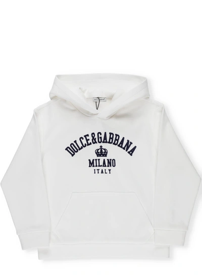 Dolce & Gabbana Kids' Back To School Hoodie In Bianco Naturale