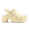 Xocoi Logo-embossed Slingback Platform Clogs In Panna