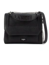 LANCEL BLACK GRAINED COWHIDE LEATHER SHOULDER BAG