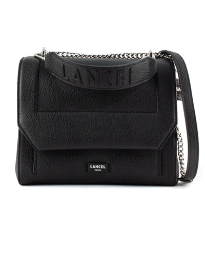 Lancel Black Grained Cowhide Leather Shoulder Bag In Tu Black