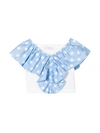 MONNALISA WHITE TOP WITH LIGHT BLUE ROUCHES