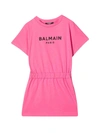 BALMAIN FUCHSIA TEEN DRESS WITH PRESS