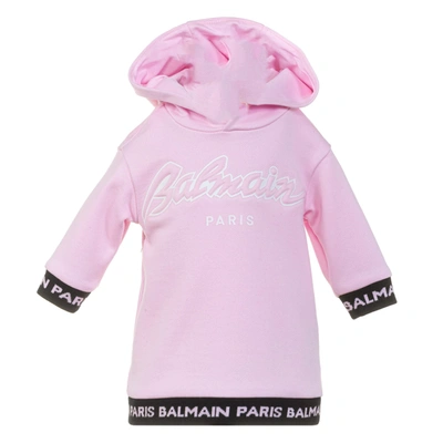 Balmain Babies' Dress With Logo In Prugna