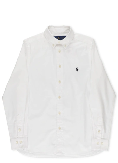 Ralph Lauren Kids' Slim Fit Cotton Shirt In White