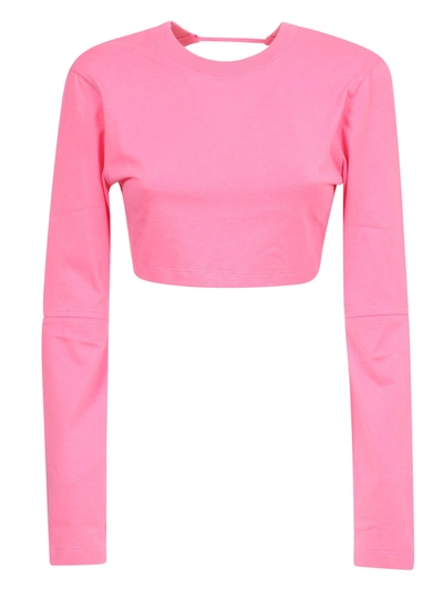 Jacquemus Open Back Cropped T In Pink