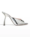 Piferi Tiana Metallic Vegan Peep-toe Sandals In Silver