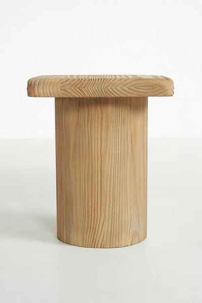 Anthropologie Margate Reclaimed Wood Side Table In Beige