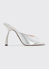 Piferi Tiana Metallic Vegan Peep-toe Sandals In Silver