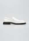 Proenza Schouler Crocodile-embossed Leather Loafers In White