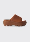 Proenza Schouler Storm Nylon Platform Slide Sandals In Rustcopper