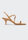Emme Parsons Hugo 50mm Strappy Sandals In Wheat Lizard