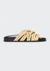 Emme Parsons Evvie Strappy Flat Slide Sandals In Raffia