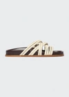 Emme Parsons Evvie Strappy Flat Slide Sandals In Ivory Nappa