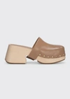 Marsèll Bottone Calfskin Mule Clogs In Hazelnut