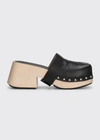 Marsèll Bottone Calfskin Mule Clogs In Black