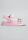 Roger Vivier Vivier Slide Trekky Crystal Buckle Sandals In Pal Gldpk